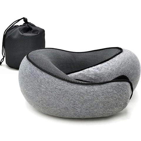 Memory Foam Travel Neck Pillow – Ergonomic U-Shaped Cervical Support with Carry Bag