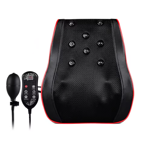 Back & Neck Massage Pillow with Lumbar Support – Deep Kneading Cushion for Chair & Car Use