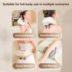 Wireless Neck & Shoulder Massager with Heat – 3D Shiatsu Kneading, Portable Cervical Support for Home & Car