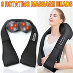 Shiatsu Neck & Shoulder Massager with Heat – 8-Node Deep Kneading for Back & Body, Home & Car Use