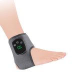 Grey ankle support brace with digital display on a white background