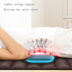Person using a lumbar airbag support device on a couch.
