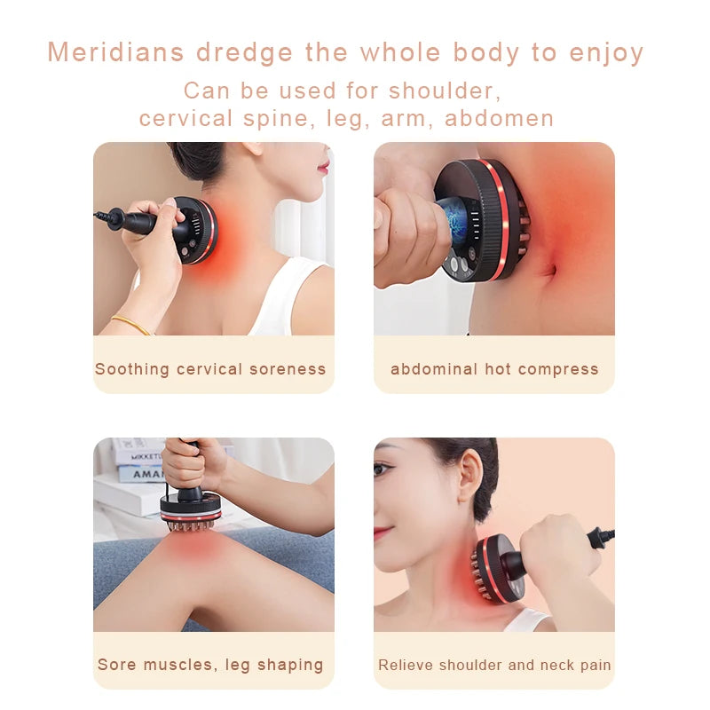 Electric Gua Sha Massager – Heated Microcurrent Body Brush for Lymphatic Drainage & Cellulite Care