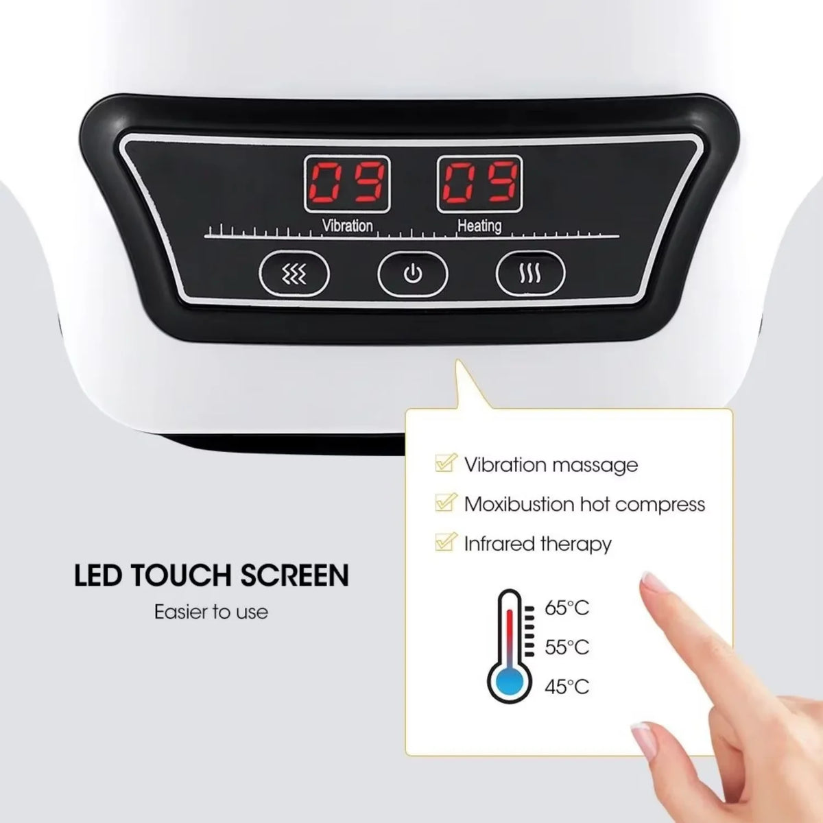Electric Knee Massager with Heat & Red Light – 3D Airbag Compression & Vibration Therapy (Wireless)