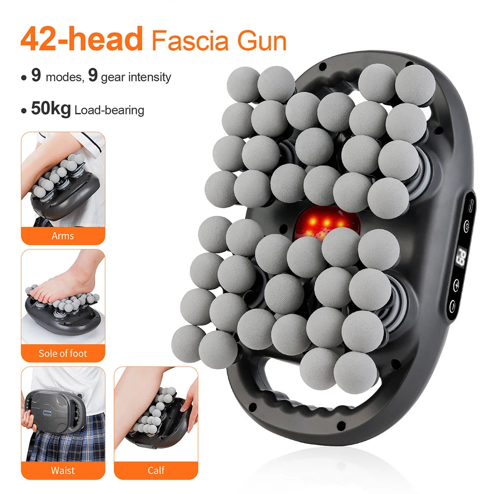 42-Head Massage Gun – High-Frequency Percussion Fascia Massager for Deep Muscle Recovery