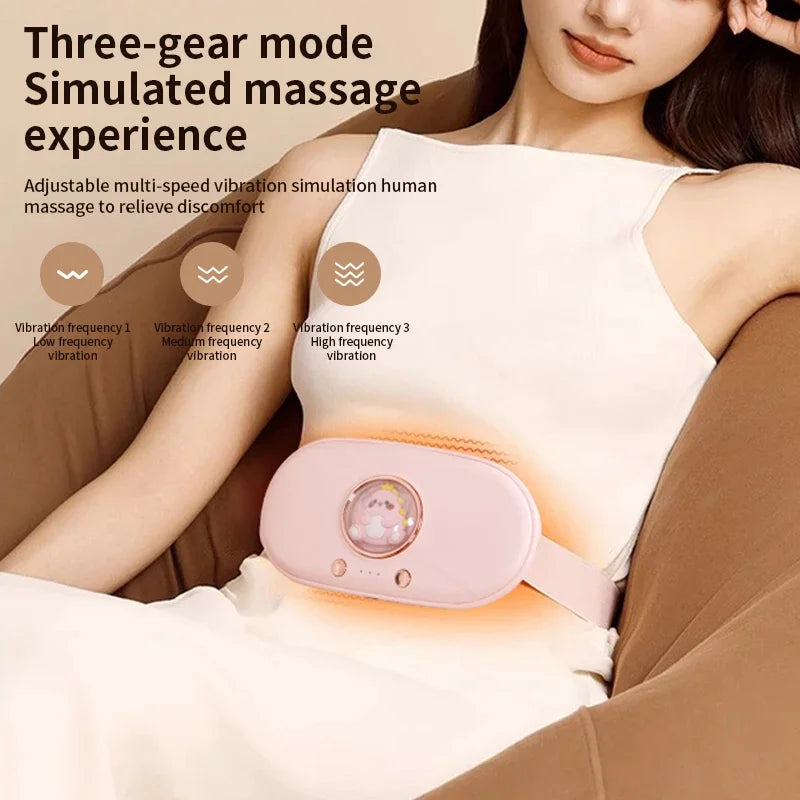 Menstrual Heating Pad Belt – Portable Heat & Vibration Therapy for Period Pain Relief