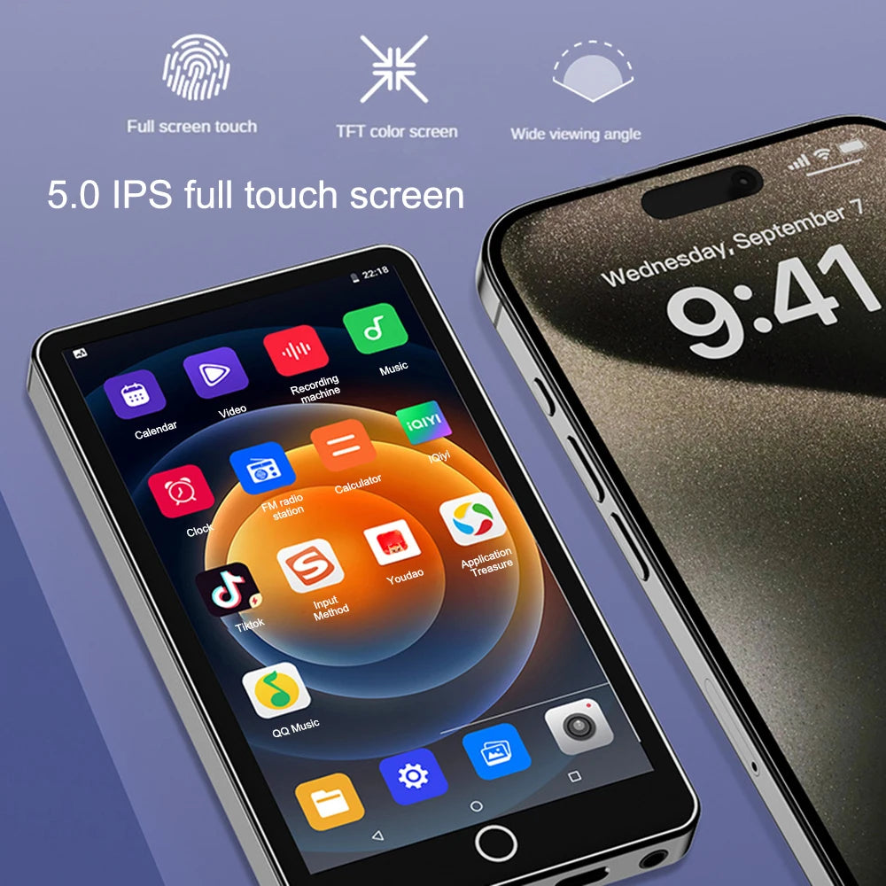 WiFi MP4 Player with Camera – Android Touch Screen Media Player, Bluetooth 5.0 & 16GB Storage