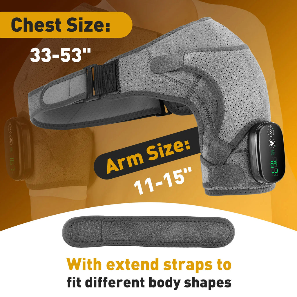 Electric Heated Shoulder Brace – 3-Speed Vibration & Heat Therapy Massager for Shoulder & Neck Relief