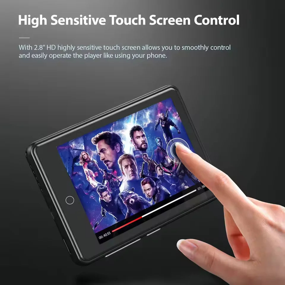 Portable MP3/MP4 Player with WiFi & Bluetooth – HiFi Touch Screen Music Player with Speaker & 128GB Support