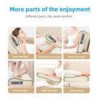 Shiatsu Massage Pillow with Infrared Heat – Deep Kneading Neck, Back & Body Massager for Full Relaxation