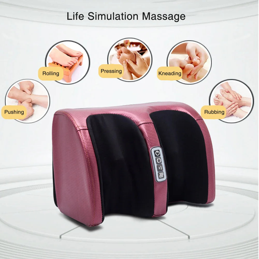 Electric Foot Massager with Heat – Shiatsu Kneading Roller for Deep Tissue Pain Relief & Relaxation