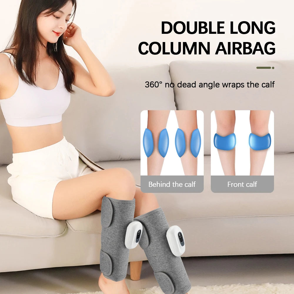 Wireless Calf Massager – 360° Air Compression Leg Wrap with 3 Modes & Adjustable Intensity