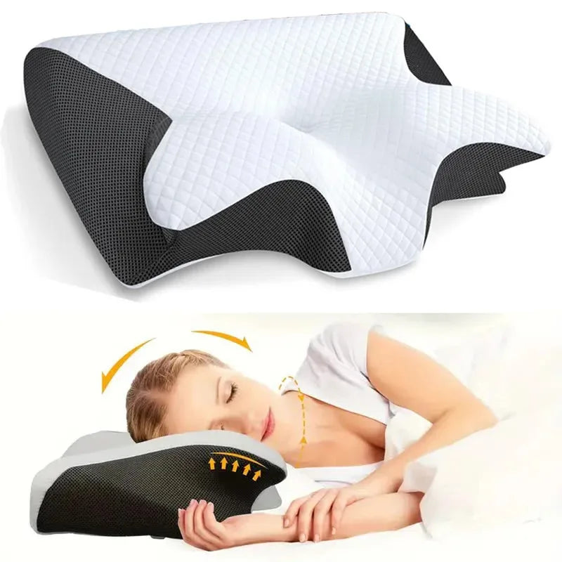 Butterfly Memory Foam Neck Pillow – Orthopedic Cervical Support, Slow Rebound, Ergonomic Sleep Comfort