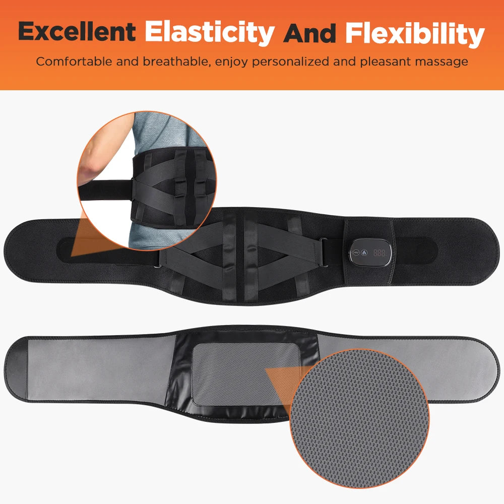 Electric Heated Waist Massager Belt – Lumbar Support Brace with Heat & Vibration Therapy