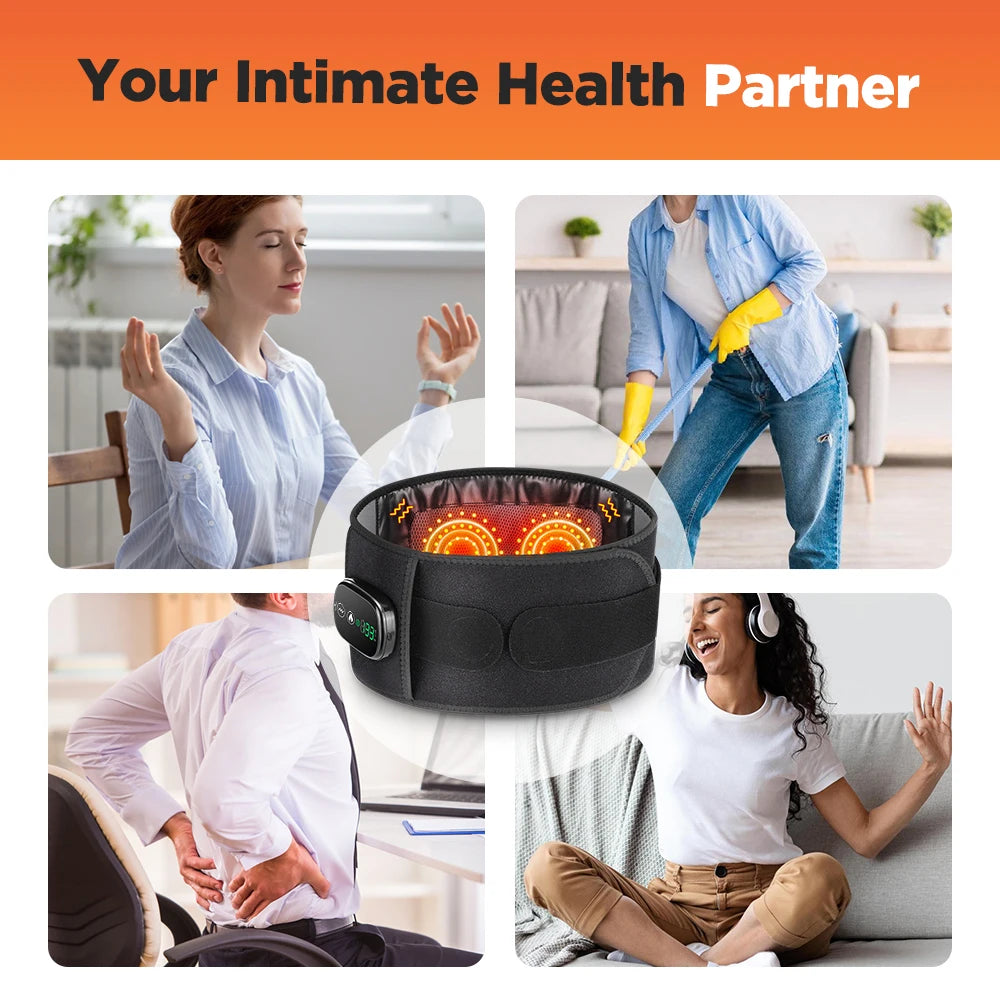 Electric Heated Waist Massager Belt – Lumbar Support Brace with Heat & Vibration Therapy