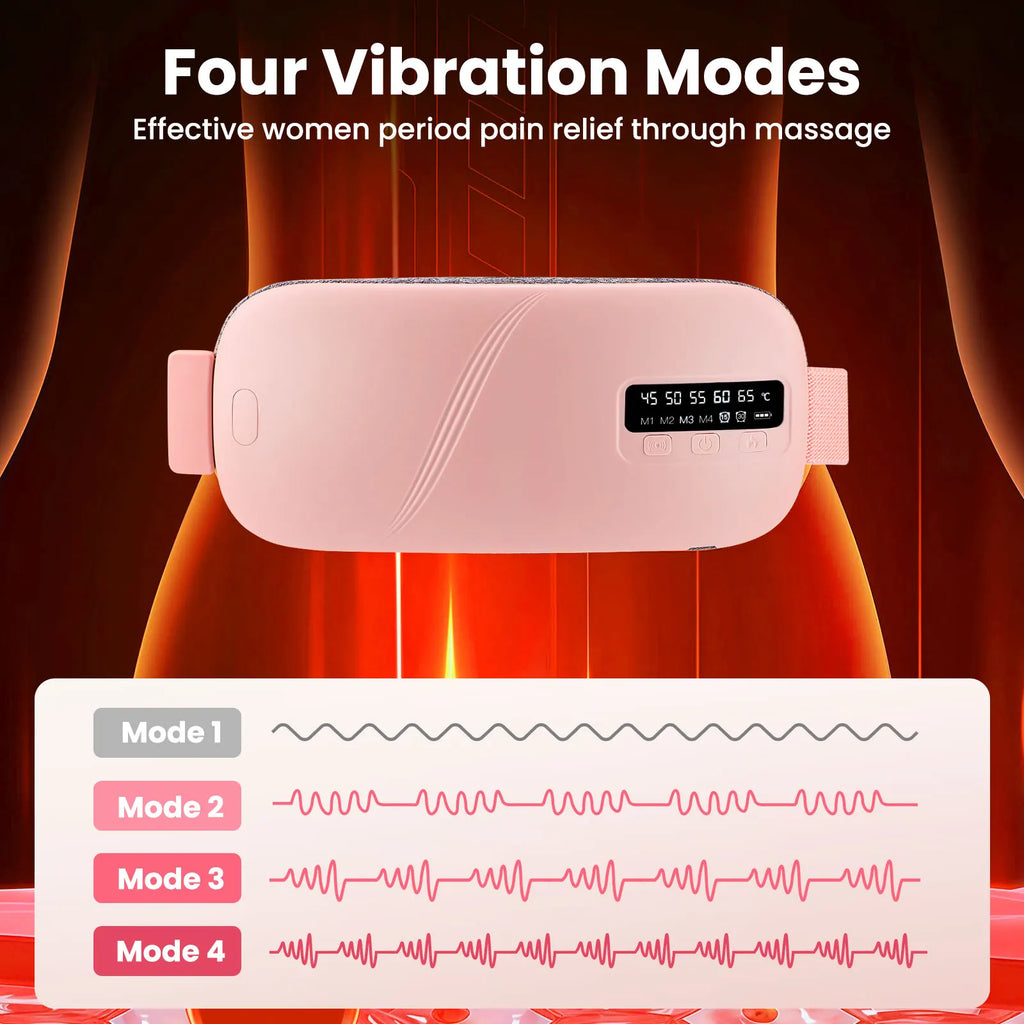 Electric Menstrual Heating Belt – 5 Heat Levels & Vibration Massage for Period Pain Relief