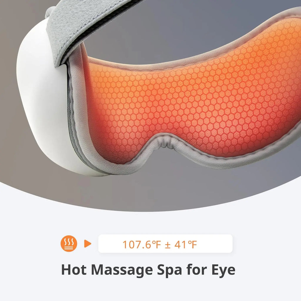 Folding Eye Massager with Heat & Bluetooth Music – Air Compression Mask for Eye Strain Relief & Sleep Support