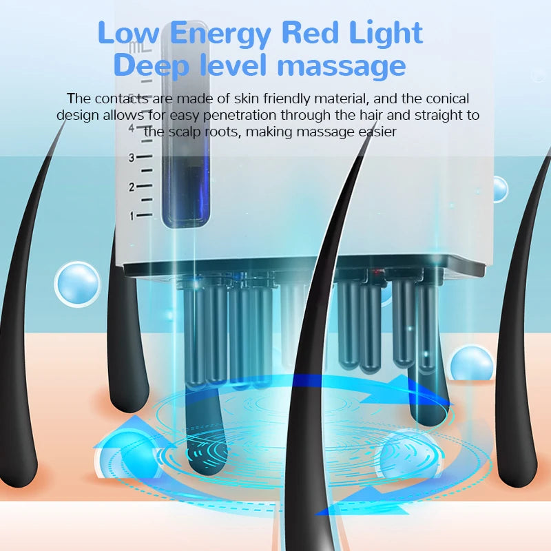 Electric Scalp Massager Comb with Red Light – Vibration Hair Growth Stimulator & Oil Applicator