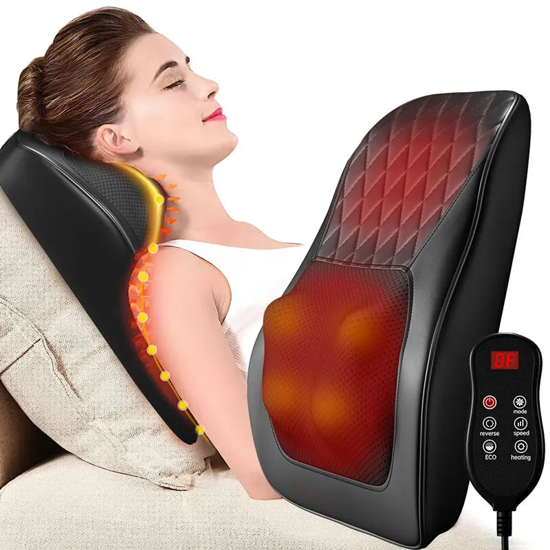 Neck Pillow Massager with Heat – 3-Speed Vibration Massage for Neck, Shoulders & Back Relief