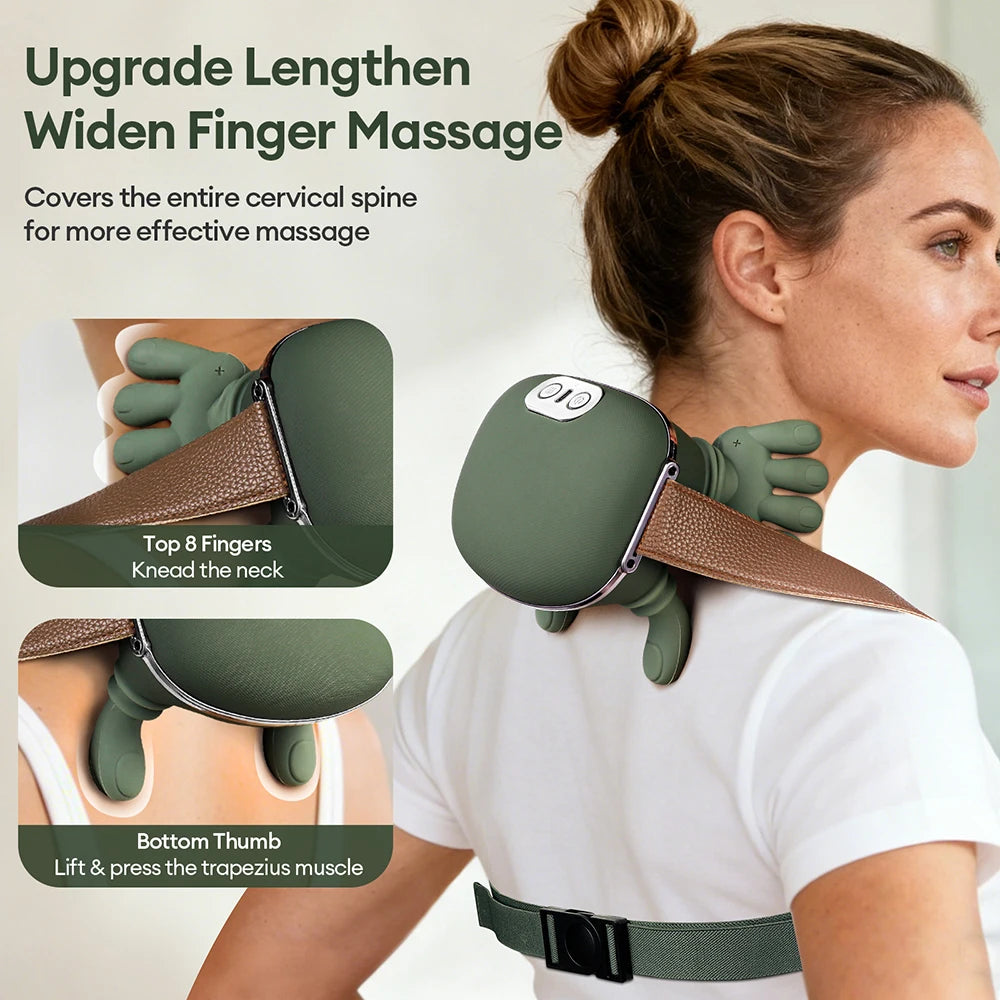4D Bionic Neck & Shoulder Massager – Wireless Trapezius Kneading with Deep Tissue Finger Massage
