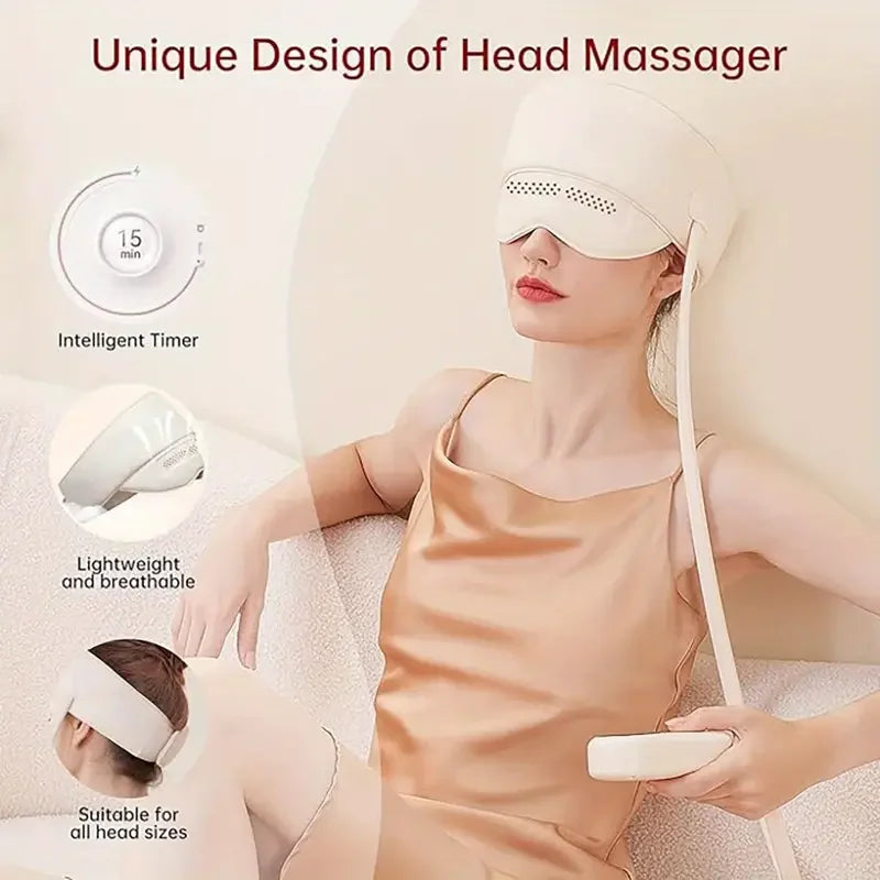 Electric Head & Eye Massager with Heat – 6-Zone Air Compression & Kneading Scalp Massager