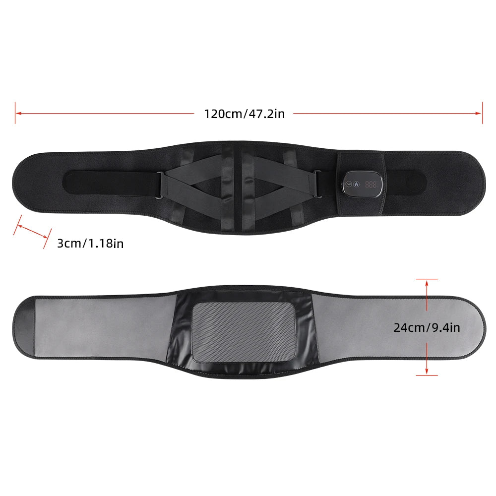 Electric Heated Waist Massager Belt – Lumbar Support Brace with Heat & Vibration Therapy