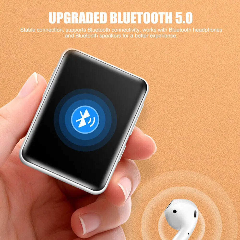 Mini MP3/MP4 Player with Bluetooth 5.0 – 2” Touch Screen HiFi Music Player with FM Radio