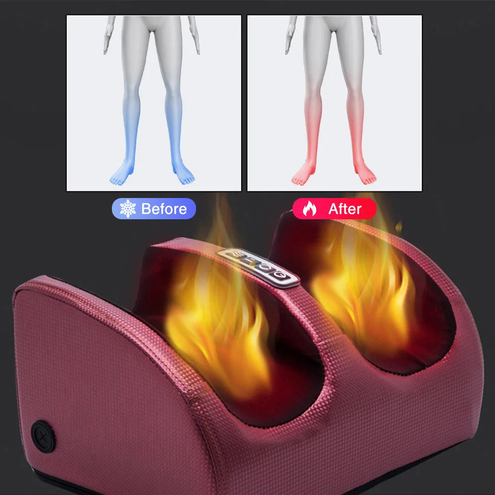 Electric Foot Massager with Heat – Shiatsu Kneading Roller for Deep Tissue Pain Relief & Relaxation