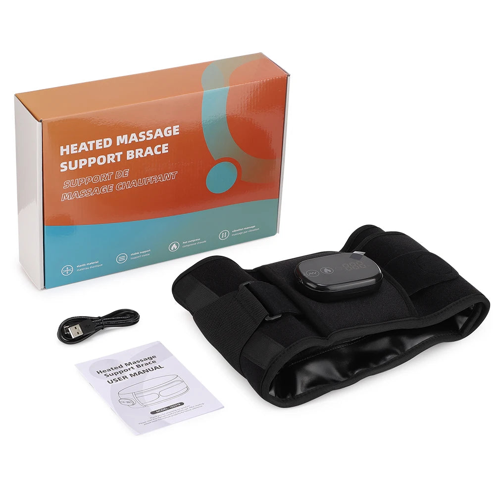 Electric Heated Waist Massager Belt – Lumbar Support Brace with Heat & Vibration Therapy
