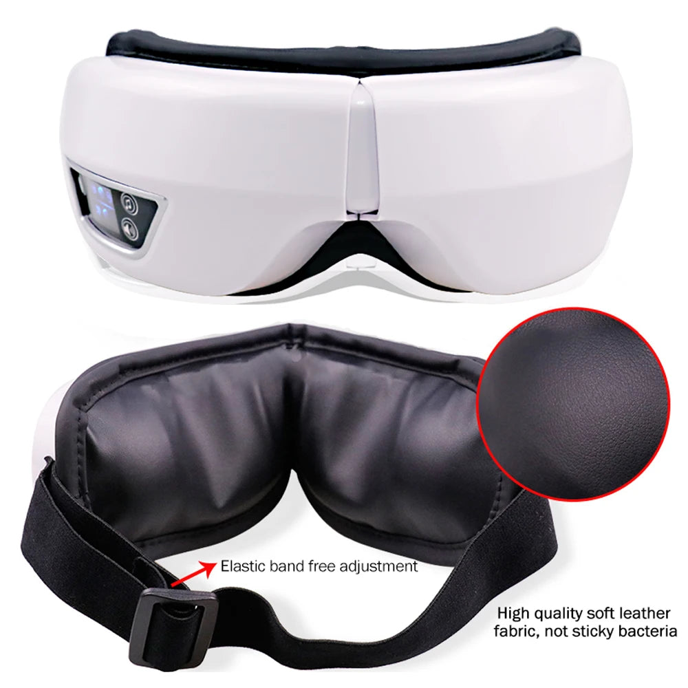 Smart Eye Massager with Bluetooth Music – 6D Air Compression & Vibration Eye Care Glasses