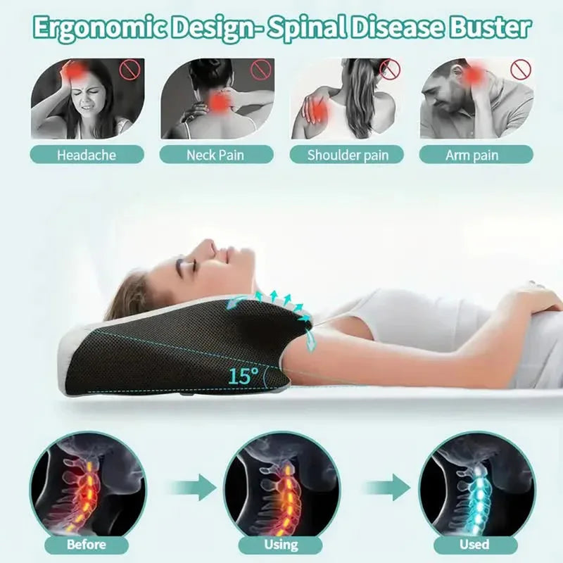 Butterfly Memory Foam Neck Pillow – Orthopedic Cervical Support, Slow Rebound, Ergonomic Sleep Comfort