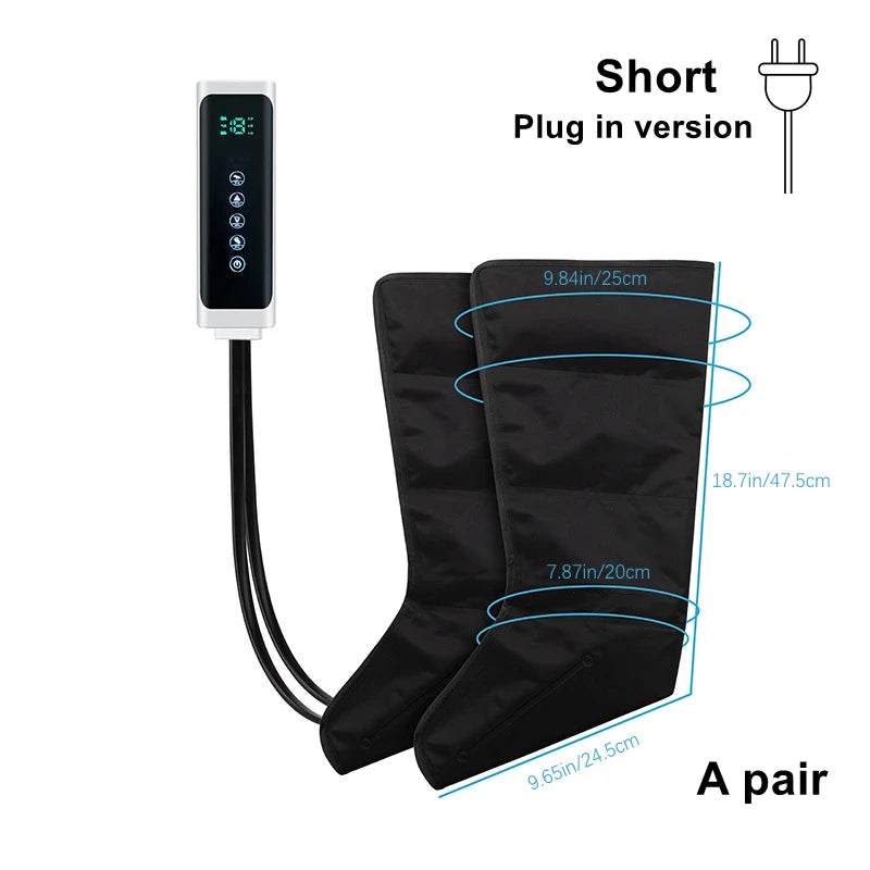 Air Compression Leg & Foot Massager Boots – Smart 360° Circulation Therapy with Adjustable Modes