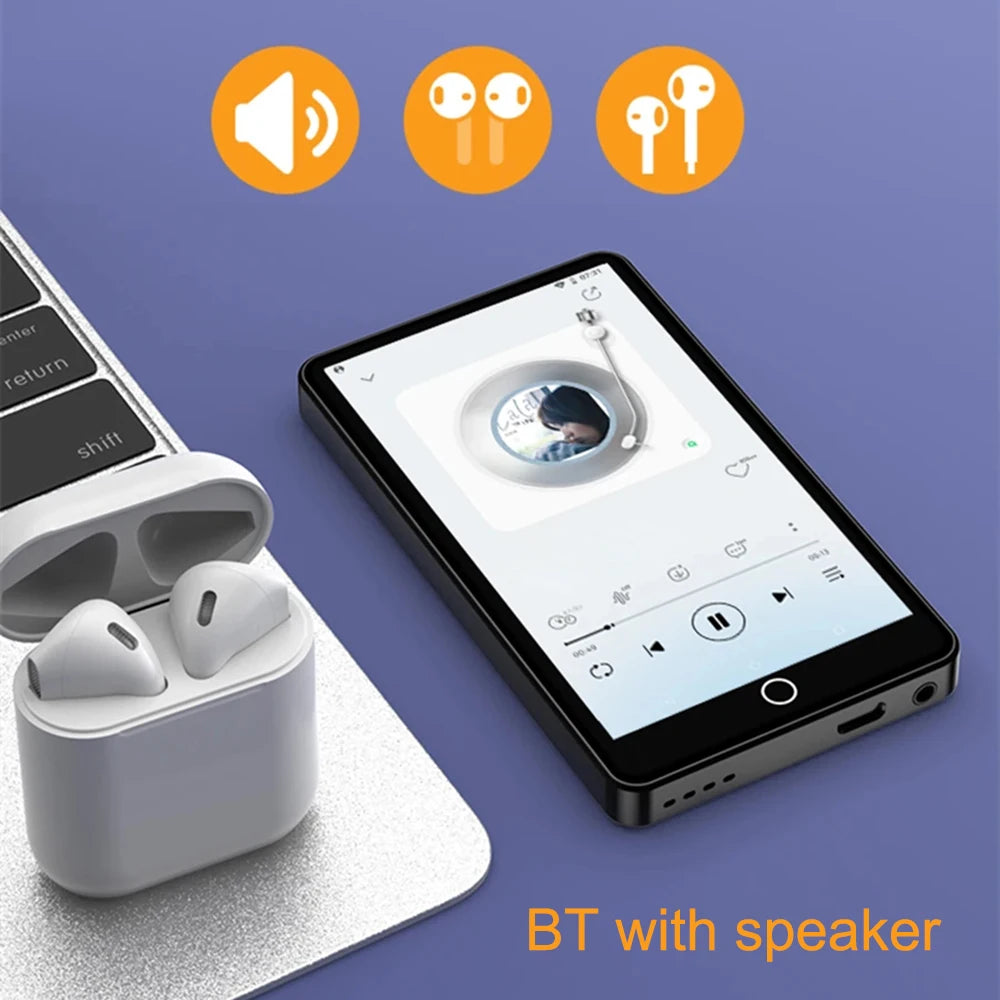WiFi MP4 Player with Camera – Android Touch Screen Media Player, Bluetooth 5.0 & 16GB Storage