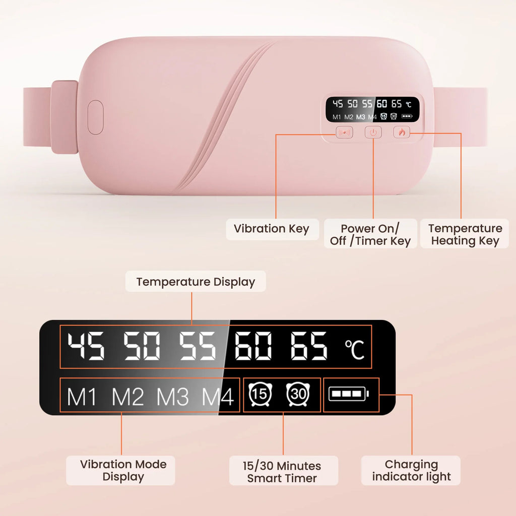 Electric Menstrual Heating Belt – 5 Heat Levels & Vibration Massage for Period Pain Relief