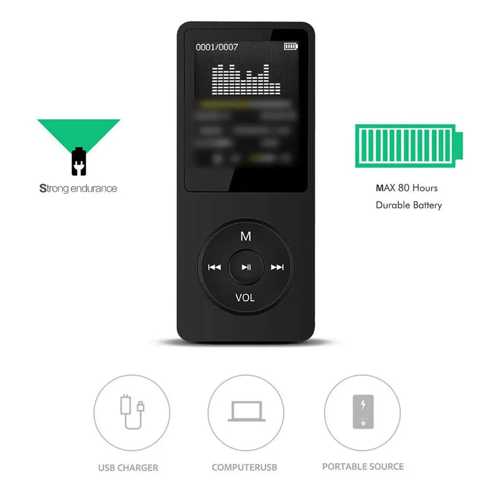 Portable MP3/MP4 Player with LCD Screen – FM Radio, Voice Recorder & HiFi Music Player