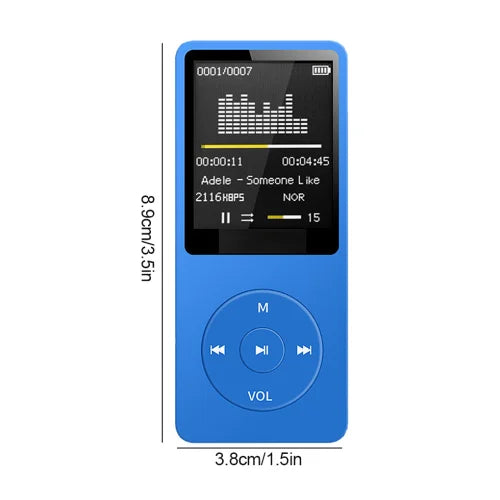 Portable MP3/MP4 Player with Bluetooth & FM Radio – USB Rechargeable Walkman with Recording & E-Book Support
