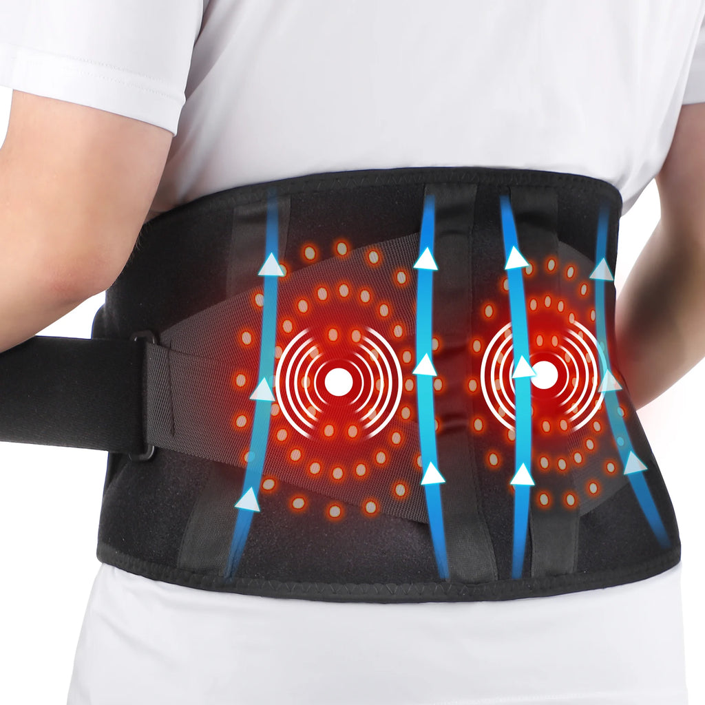 Electric Heated Waist Massager Belt – Lumbar Support Brace with Heat & Vibration Therapy