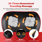 Back & Neck Massage Pillow with Lumbar Support – Deep Kneading Cushion for Chair & Car Use