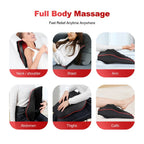 Back & Neck Massage Pillow with Lumbar Support – Deep Kneading Cushion for Chair & Car Use