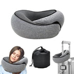 Memory Foam Travel Neck Pillow – Ergonomic U-Shaped Cervical Support with Carry Bag