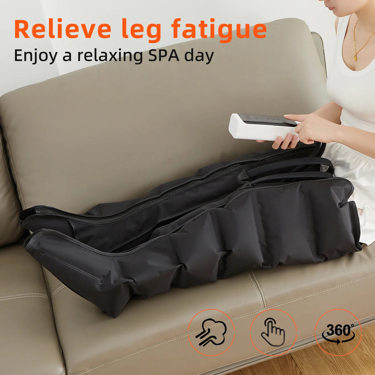 Air Compression Leg Massage Boots – Three Modes & Adjustable Intensity