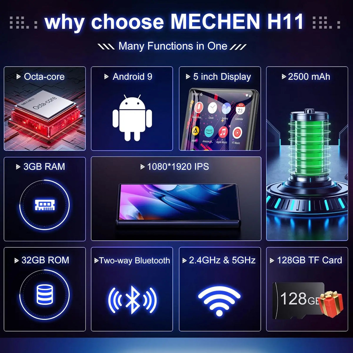 160GB MP3/MP4 Player with WiFi & Bluetooth – 5” IPS Touchscreen Android Music Player (Up to 1TB Expansion)