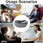 Memory Foam Travel Neck Pillow – Ergonomic U-Shaped Cervical Support with Carry Bag