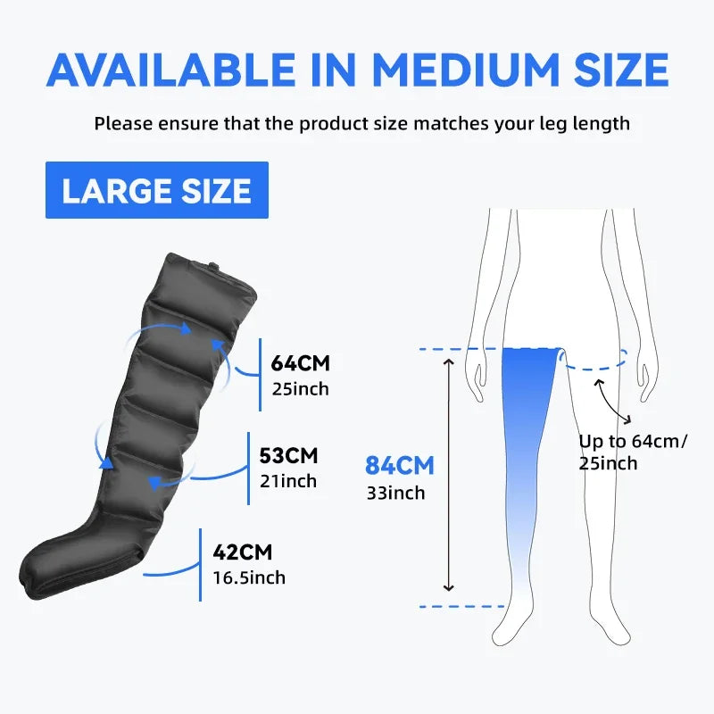Air Compression Leg & Foot Massager Boots – Smart 360° Circulation Therapy with Adjustable Modes