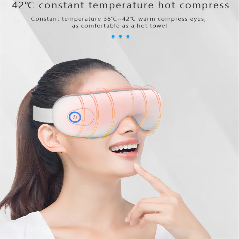 Folding Eye Massager with Heat & Bluetooth Music – Air Compression Mask for Eye Strain Relief & Sleep Support