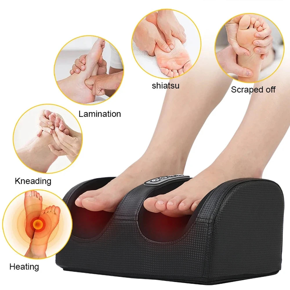 Shiatsu Foot & Calf Massager with Heat – Deep Tissue Kneading Roller for Pain Relief & Relaxation