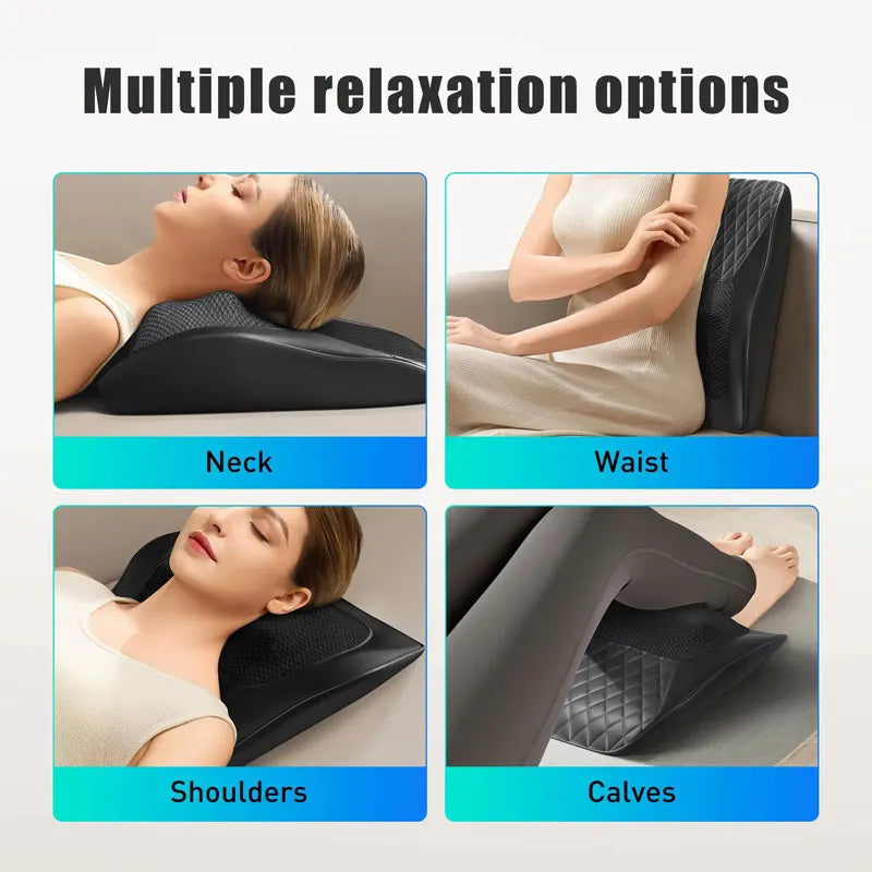 Neck Pillow Massager with Heat – 3-Speed Vibration Massage for Neck, Shoulders & Back Relief