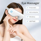 Folding Eye Massager with Heat & Bluetooth Music – Air Compression Mask for Eye Strain Relief & Sleep Support
