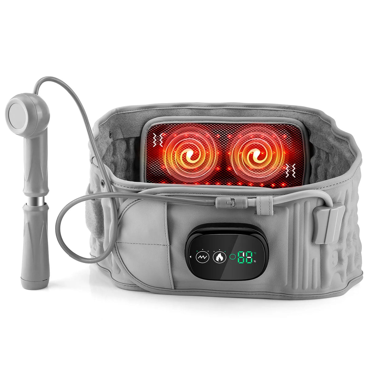 Inflatable Heated Waist Massager Belt – Air Compression, Vibration & Lumbar Support Brace