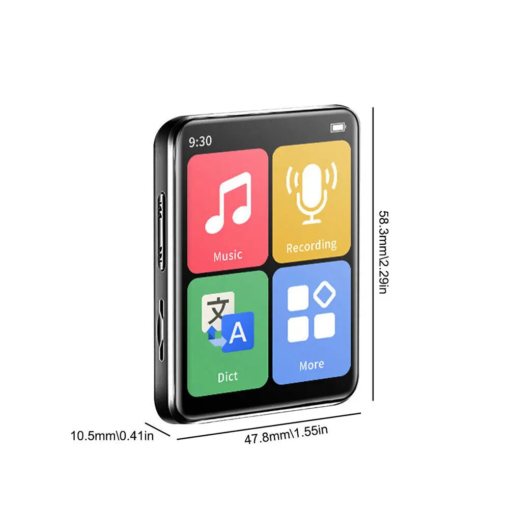 Mini MP3/MP4 Player with Bluetooth 5.0 – 2” Touch Screen HiFi Music Player with FM Radio